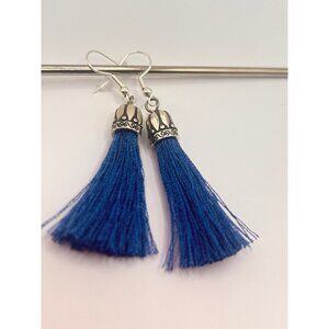 Brighton Tahlia Tassel custom french wire earrings NWOT   blue